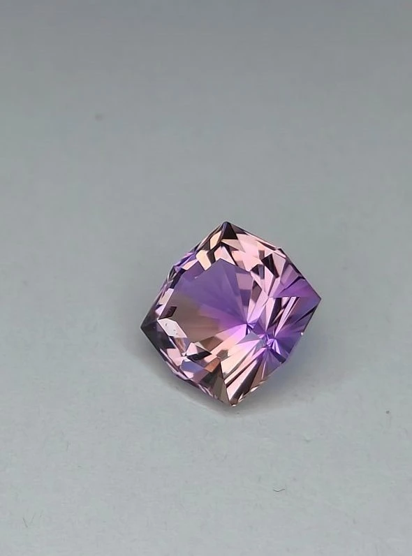 8.18ct Beautiful Natural Ametrine in Precision Square Cut Gemstones from Brazil — view 1